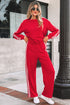 Varsity Striped Detail Crewneck Pullover Wide Leg Pant Set