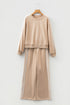 Varsity Striped Detail Crewneck Pullover Wide Leg Pant Set