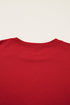 Varsity Striped Patchwork Accent Trim Crew Neck Sweatshirt