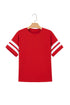 Varsity Striped Patchwork Crew Neck Short Sleeve T Shirt