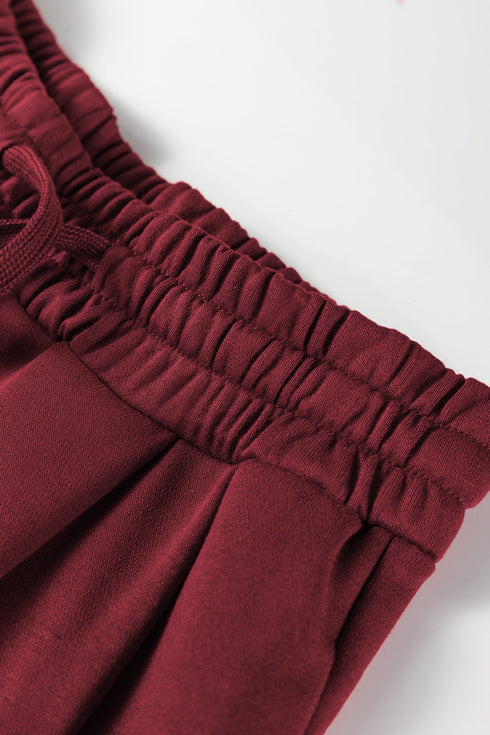 Varsity Striped Pullover Drawstring Wide Leg Pant Set