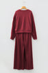 Varsity Striped Pullover Drawstring Wide Leg Pant Set
