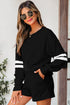 Varsity Striped Sleeve Drop Shoulder Sweatshirt Short Set