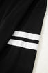 Varsity Striped Sleeve Drop Shoulder Sweatshirt Short Set