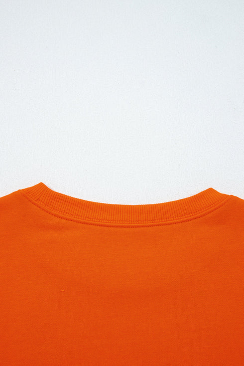 Varsity Striped Sleeve Drop Shoulder Sweatshirt Short Set