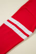 Varsity Striped Sleeve Drop Shoulder Sweatshirt Short Set