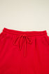 Varsity Striped Sleeve Drop Shoulder Sweatshirt Short Set