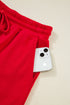 Varsity Striped Sleeve Drop Shoulder Sweatshirt Short Set