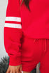 Varsity Striped Sleeve Drop Shoulder Sweatshirt Short Set