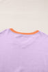 Varsity Striped Sleeve V Neck Relaxed Sweatshirt