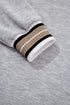 Varsity Striped Trim V Neck Long Sleeve Pullover Sweatshirt