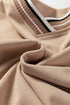 Varsity Striped Trim V Neck Long Sleeve Pullover Sweatshirt