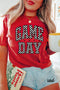 Varsity Style Game Day Checkered Print Graphic T Shirt