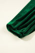 Velvet Bow Detail High Waist A Line Mini Dress
