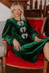 Velvet Bow Detail High Waist A Line Mini Dress