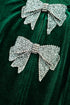 Velvet Bow Detail High Waist A Line Mini Dress