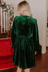 Velvet Bow Detail High Waist A Line Mini Dress