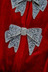 Velvet Bow Detail High Waist A Line Mini Dress