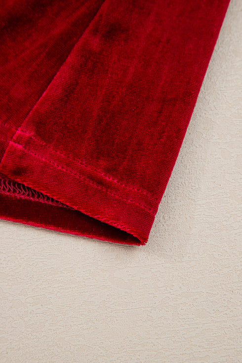 Velvet Bow Detail High Waist A Line Mini Dress