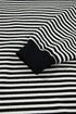 Velvet Bow Pattern Striped Dropped Shoulder Loose Sweatshirt