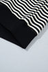 Velvet Bow Pattern Striped Dropped Shoulder Loose Sweatshirt