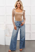 Velvet Bow Square Neck Sheer Long Sleeve Bodysuit