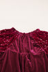 Velvet Button Up With Sequin Patchwork Sleeve Shirt