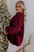 Velvet Button Up With Sequin Patchwork Sleeve Shirt