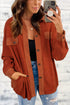 Velvet Collared Button Front Drop Shoulder Shirt Jacket