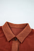 Velvet Drop Shoulder Flap Pocket Casual Shacket Jacket