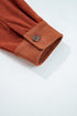 Velvet Drop Shoulder Flap Pocket Casual Shacket Jacket