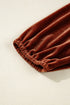 Velvet Elastic V Neck Puff Sleeve A Line Mini Dress