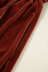 Velvet Elastic V Neck Puff Sleeve A Line Mini Dress