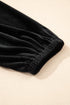 Velvet Front Tie Bow Detail Bubble Sleeve Mini Dress