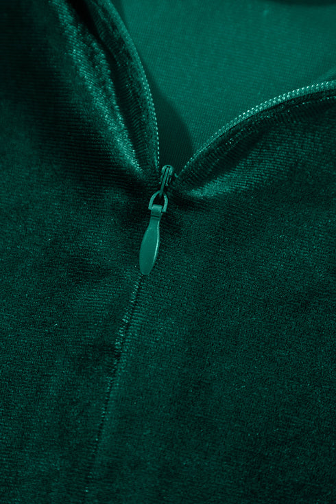 Velvet High Neck Tiered Ruffle Mini Dress