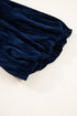 Velvet Ruched Puff Sleeve Bow Plus Size Midi Dress