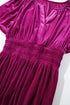 Velvet Short Sleeve Smocked Waist Tiered Maxi Dress