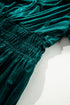 Velvet Short Sleeve Smocked Waist Tiered Maxi Dress