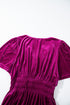 Velvet Short Sleeve Smocked Waist Tiered Maxi Dress