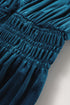 Velvet Short Sleeve Smocked Waist Tiered Maxi Dress