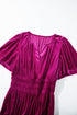 Velvet Short Sleeve Smocked Waist Tiered Maxi Dress