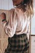 Velvet Stand Neck Western Style Long Sleeve Top
