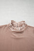 Velvet Stand Neck Western Style Long Sleeve Top