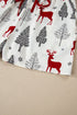 Velvet Trim Bow Knot Festive Print Pajama Set