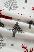 Velvet Trim Bow Knot Festive Print Pajama Set