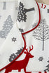 Velvet Trim Bow Knot Festive Print Pajama Set
