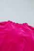 Velvet V Neck Ruffled Cuff Hem Long Sleeve Top