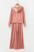 Velvet Zip Up Hoodie Wide Leg Lounge Pant Set