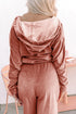 Velvet Zip Up Hoodie Wide Leg Lounge Pant Set