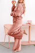 Velvet Zip Up Hoodie Wide Leg Lounge Pant Set
